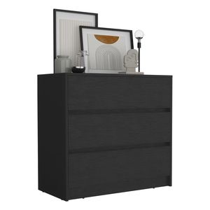 Cassettiera Nera Alta 79 cm con 3 Cassetti, Elegante Mobile Contenitore - Product Image 5