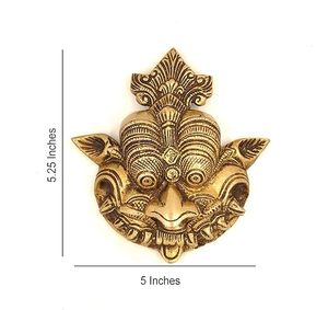 Handcrafted Brass Yali Face Wall Hanging <b>Mask</b> Sculpture Traditional Kirtimukha Evil <b>Eye</b> Protector Decorative Wall Art for Home - Product Image 6
