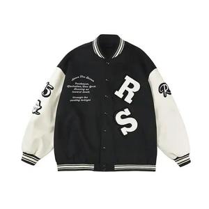 Blouson universitaire en laine pour homme OEM Premium, broderie hiver, patch hip-hop, style baseball, vente en gros usine - Product Image 4