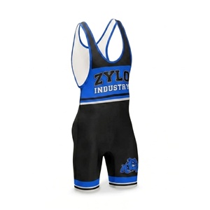 Combinaison de lutte personnalisée OEM par sublimation |   Combinaison de lutte une pièce |   Spandex élasthanne extensible dans quatre directions |   Équipe et marque personnalisées - Product Image 4