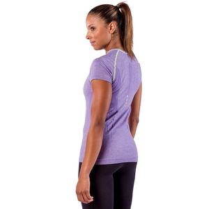 Women's Light <b>Blue</b> Geometric Print Short Sleeve T-Shirt Knitted Quick Dry Slim Fit O-Neck Sporty <b>Top</b> Spring Summer - Product Image 6