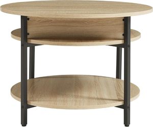 Mesa de Centro Redonda Transformable con Tapa Plegable y Almacenamiento Oculto, Moderna Mesa Elevable con Estructura de Acero y Tablero de Partículas, Estable - Product Image 5