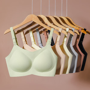 Soutiens-gorge d'allaitement sans armatures respirants à ouverture frontale avec boucle pour femmes enceintes et allaitantes, sans coutures - Product Image 6