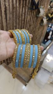 Bracelet traditionnel coloré pour femmes, en acier inoxydable, tailles et couleurs personnalisées, designs uniques, mariage pakistanais et indien - Product Image 3