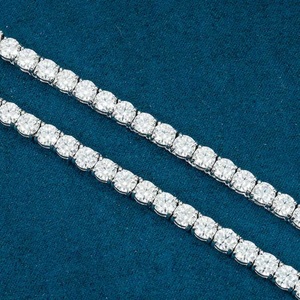 Collier tennis en moissanite 5 mm, argent sterling 925 plaqué or blanc, style Iced Out, bijoux de luxe hip-hop - Product Image 3