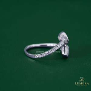 Anillo de diamantes de corte marquesa doble, diseño Toi Et Moi de dos piedras, engastes de bisel elegantes, tija con diamantes pavé, joyería atemporal - Product Image 6