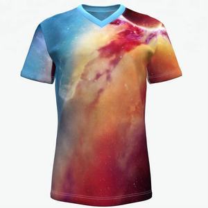 T-shirt pour homme en polyester 100%, col en V, design sublimation, prix bas, manches courtes, soldes d'été - Product Image 1