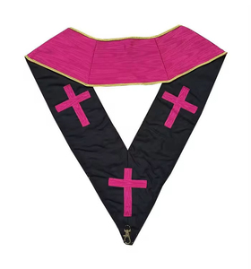 Collier d'officier maçonnique en gros, 18e degré, Rite écossais, Croix Rose, broderie à la main, collier de régalia maçonnique - Product Image 5