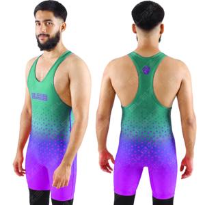 Singulet de lutte pour jeunes par sublimation avec équipement de lutte Singulet d'uniforme de lutte pour hommes Singulet de lutte personnalisé OEM - Product Image 1