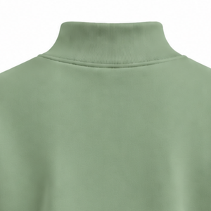Sage Green Women Mock Neck Sweatshirt Long Sleeve Pullover High Neck Casual Fleece Top Oversized Winter Streetwear <b>Jumper</b> - Product Image 3