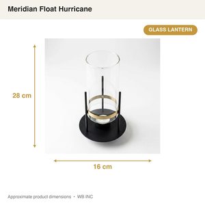 Handmade 28 cm Matte Black Iron Glass Candle Lantern Brass Floating <b>Gap</b> Meridian Float Hurricane for Home Decor Hotel Embossed - Product Image 6