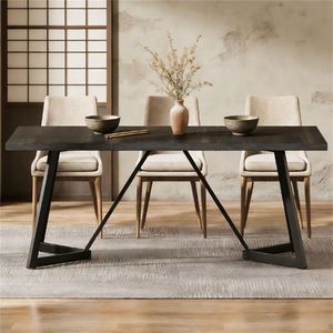 Modern Rectangular <b>Dining</b> <b>Table</b> for Living Room and Kitchen Sturdy Design for Everyday Use - Product Image 3