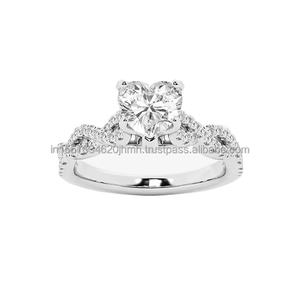 Anillo de diamante cultivado en laboratorio IGI/GIA, joyería en forma de corazón de oro de 14K para mujer, compromiso Vintage/anillo de boda, Perla para fiestas finas - Product Image 1