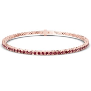 Bracelet tennis en or rose 10 carats avec diamants de laboratoire ronds couleur cognac (2 carats) Tw. Fournisseur de bijoux de luxe modernes certifiés IGI, cadeau - Product Image 6