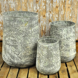 Maceta de metal decorativa galvanizada Uso de maceta para el hogar y el jardín Maceta Tamaño personalizado Hecho a mano a granel - Product Image 2