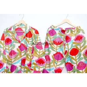 ผู้ส่งออกชุดนอนฤดูร้อนผ้าฝ้ายพิมพ์ลายทาง 100% พร้อมลายพิมพ์ราศีพิจิก ระบายอากาศได้ดี สำหรับผู้หญิงและเด็กผู้หญิง - Product Image 6