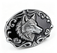 Faible MOQ, Vente en gros directe usine, Boucle de ceinture en alliage de zinc personnalisée avec logo métallique, style western, motif aigle, pour hommes, style cowboy