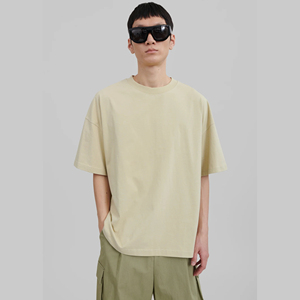 เสื้อยืดสตรีทแวร์ทรงครอป หนัก 180 กรัม ทรงบ็อกซี่ สำหรับผู้ชาย โอเวอร์ไซส์ ไหล่ตก โลโก้ด้านหน้า ผลิตตามสั่ง ผ้าฝ้าย 100% - Product Image 3