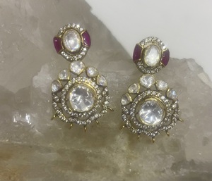Gold Plated Silver <b>Crystal</b> Drop <b>Earrings</b> Oval Cut Rhinestone Flower Design Women's Wedding Classic Jewelry - Product Image 4