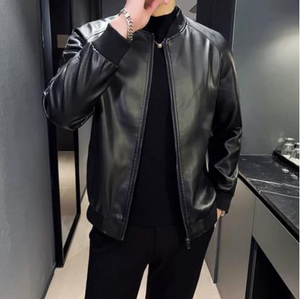 2026 High Quality Pu <b>Leather</b> <b>Winter</b> Motorcycle <b>Jacket</b> For Men Stand Collar With Windproof Canvas Direct From Pakistan - Product Image 6