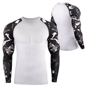 Vêtements de protection solaire personnalisés Rushguard, protection contre les rayons UV UPF 50, chemise de surf et de natation Rashguard pour hommes - Product Image 6