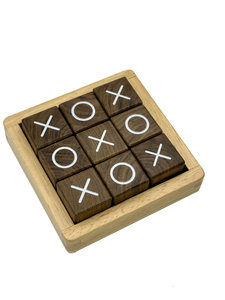 Juego de Mesa Tic Tac Toe de Madera de Lujo con Piezas Metálicas, Juego de Estrategia Decorativo para Mesa de Centro - Product Image 3