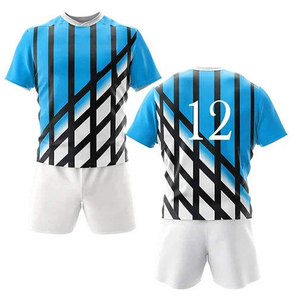 Conjunto de Camiseta de Fútbol Azul Grisácea para Hombre, Manga Corta, Impresión Sublimada, Absorbe la Humedad, Corte Regular, para Todas las Temporadas, Uniforme Deportivo para Adultos - Product Image 5