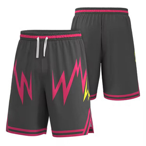 Shorts de sport en maille respirants et à séchage rapide pour homme, avec taille élastique, logo central avant, fente latérale, design personnalisé, pour le basketball en extérieur - Product Image 6