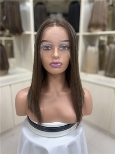 Pelucas sin pegamento de encaje suizo HD de 14 pulgadas, 100% cabello humano virgen, pelucas frontales de encaje con línea de cabello natural de alta calidad, tamaño pequeño/grande - Product Image 2