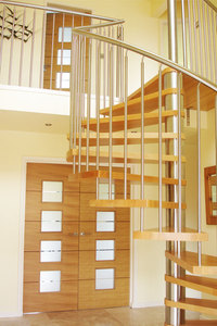 Custom Made Curved <strong>Stairs</strong> for Apartment with Clear 304s.<strong>s</strong> Railing American White Oak Steps Modern Simple Design Factory Outlet - Product Image 2