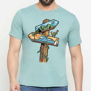 เสื้อยืดแฟชั่นกีฬาผู้ชายพิมพ์ลายคุณภาพสูง แขนสั้น ผ้าถัก พิมพ์ลายดิจิทัล เสื้อยืดวินเทจสำหรับฤดูร้อน - Product Image 1