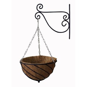 Panier suspendu décoratif en fer forgé avec détails floraux luxueux pour la décoration moderne des terrasses et balcons - Product Image 4