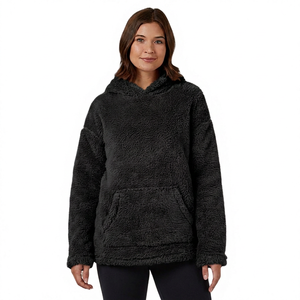 Sudadera con Capucha Extra Grande Unisex, de Forro Polar, Color Sólido, con Bolsillos, Estilo Casual para Invierno, Manga Larga, Material de Poliéster Tejido - Product Image 3