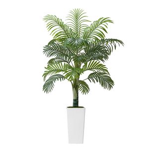 Grand palmier artificiel Areca blanc de 1,5 m pour extérieur, plante tropicale artificielle en soie avec pot, idéal pour la décoration au sol - Product Image 1