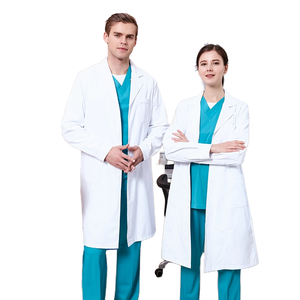 Batas de Laboratorio Blancas Personalizadas ODM, Bata Quirúrgica de Poliéster/Algodón Tejido, Uniformes de Hospital de Alta Calidad - Product Image 1