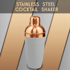 Coctelera Comercial OEM de Acero Inoxidable de 500ml, Plateada en PVD Blanco y Cobre, Resistente y a Prueba de Fugas, Herramienta de Bar para Venta al Por Mayor - Product Image 3