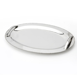 Bandeja decorativa de plata hecha a mano al por mayor, plato redondo de aluminio martillado y bandeja de metal para tocador, para mesa de hogar u hotel - Product Image 2