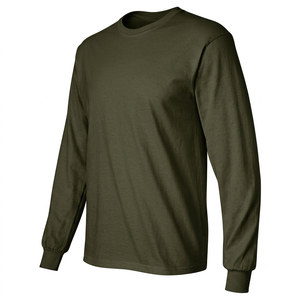 Camiseta de manga larga ajustada al cuerpo, de algodón elástico, con logotipo personalizado, ropa de primera calidad al por mayor. - Product Image 1