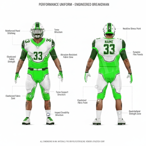 Youth Adult Mesh Polyester American Football Uniform Jersey Pants Practice Professional Training Outdoor Apparel Football Kit - Product Image 2