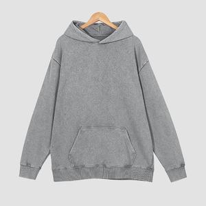 Pull à capuche surdimensionné lourd vintage pour homme, vêtement streetwear à carreaux personnalisable pour l'hiver - Product Image 3