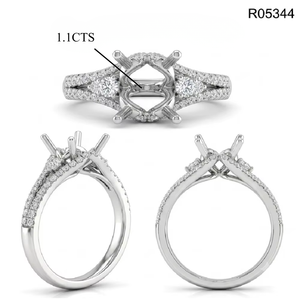 Bague semi-montée en or blanc 18 carats, forme poire, avec grappe de diamants, pour demande en mariage romantique, diamant certifié, initiale personnalisée - Product Image 5