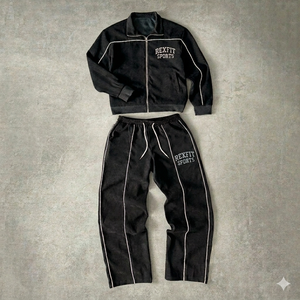 Ensemble de survêtement Rexfit Sports Factory personnalisé en nylon coupe-vent et pantalon de survêtement, vente en gros - Product Image 1