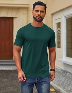Camiseta Casual de Cuello Redondo para Hombre, 100% Algodón, Corte Ajustado, Ecológica, Transpirable, de Secado Rápido, Tejido de Punto Suave - Product Image 3