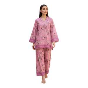 Collection d'été de luxe pour femmes, vêtements indiens et pakistanais, ensemble de 2 pièces en tissu lawn imprimé doux, couleurs personnalisées - Product Image 1