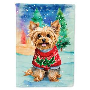 ยอร์คเชียร์เทอร์เรียร์ธงบ้านคริสมาสต์เสาขนาดใหญ่แขนระเบียงตกแต่งลานแบนเนอร์งานศิลปะหลากสี - Product Image 1