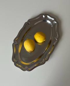 Latest Flower Design Tray for Serving Stainless Steel Best Quality Metal Serving Tray Restaurant and <b>Home</b> Decorative Tray - Product Image 6