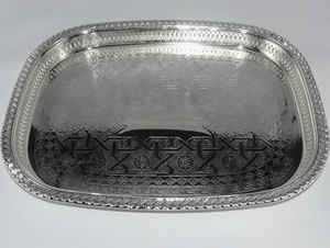 Bandeja de servicio de té de metal marroquí elegante plato cargador de boda vajilla - Product Image 2