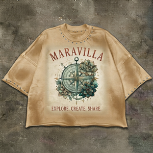 เสื้อยืดโอเวอร์ไซส์ลายกราฟิกวินเทจ ผ้าคอตตอนหนานุ่ม สไตล์เรโทร สตรีทแวร์ ทรงบ็อกซี่ ตกแต่งด้วยหมุดโลหะ - Product Image 4