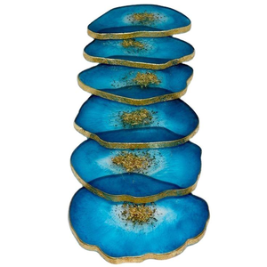 Sous-verre au design fantastique en résine noire et blanche, sous-verre personnalisé en termes de taille et de forme, qualité supérieure - Product Image 1