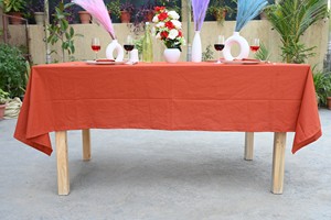 Wholesale Solid Color <b>Tablecloth</b> Linen 100% Cotton Cover Premium Brand Washable Fabric Elegance Weddings Banquet Modern& Stylish - Product Image 2